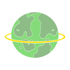 flat color style cartoon alien planet