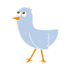 flat color illustration of a cartoon bird