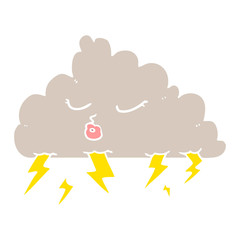 flat color style cartoon thundercloud