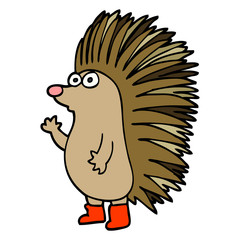 cartoon doodle spiky hedgehog