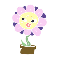 cartoon doodle flower pot