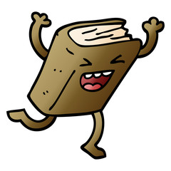 cartoon doodle dancing book