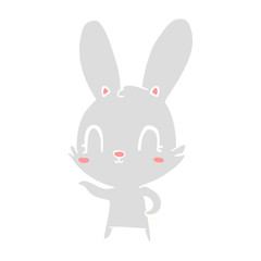 cute flat color style cartoon rabbit