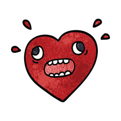 cartoon doodle heart panicking