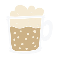 cartoon doodle foamy latte