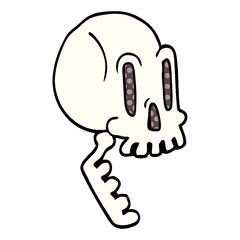cartoon doodle of a skull