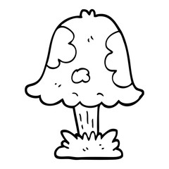 line drawing cartoon mushroom