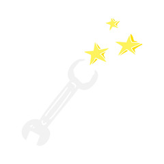 flat color illustration of a cartoon spanner