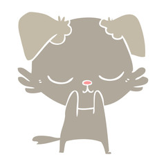 cute flat color style cartoon dog