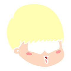 flat color style cartoon happy boy