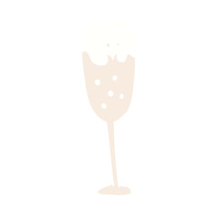 flat color style cartoon champagne glass