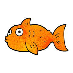 cartoon doodle surprised fish