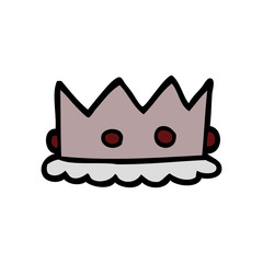 cartoon doodle silver crown