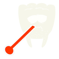 flat color style cartoon unhealthy tooth