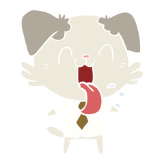 Obraz premium flat color style cartoon panting dog