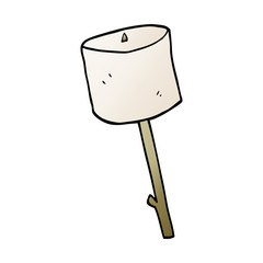 cartoon doodle marshmallow on stick