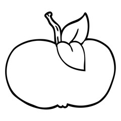 line drawing cartoon juicy apple