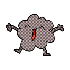 cartoon doodle happy grey cloud