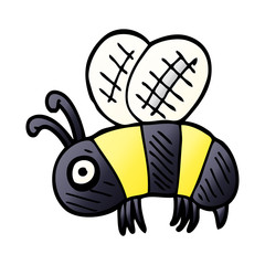 cartoon doodle anxious bee