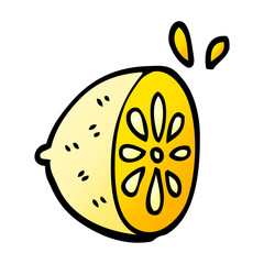 cartoon doodle lemon fruit