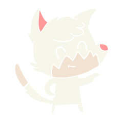 flat color style cartoon friendly fox