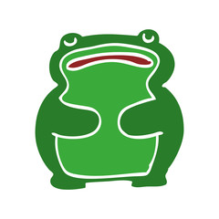funny cartoon doodle frog