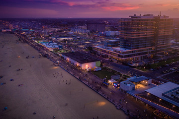 Aerial of Asbury Park Sunset