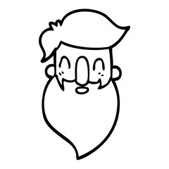line drawing cartoon bearded man