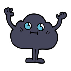 cartoon doodle dark cloud character
