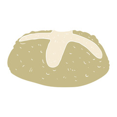 flat color illustration of a cartoon loaf of bread