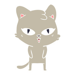 Obraz premium flat color style cartoon cat