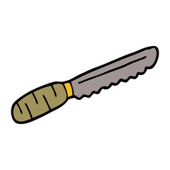 cartoon doodle bread knife