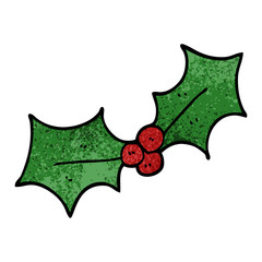 Naklejka premium cartoon doodle xmas holly