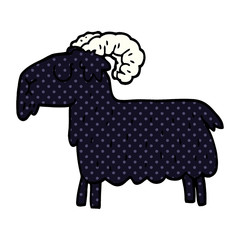 cartoon doodle black goat