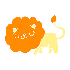 flat color style cartoon lion