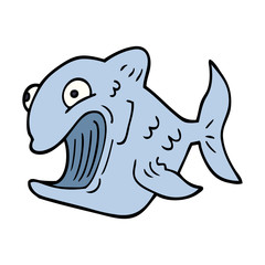 funny cartoon doodle fish