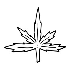 line drawing cartoon marijuana leaf
