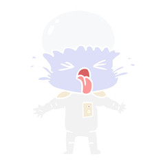 weird flat color style cartoon alien