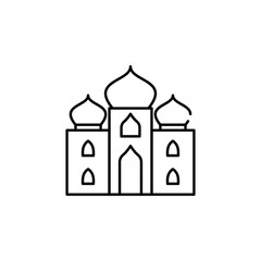 Indian taj mahal icon. Element of India for mobile concept and web apps illustration. Thin line icon for website design and development, app development. Premium icon
