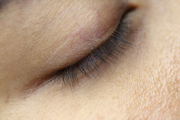 Body Part Eye Eyelash skin close up woman