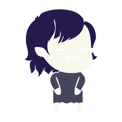 flat color style cartoon undead vampire girl