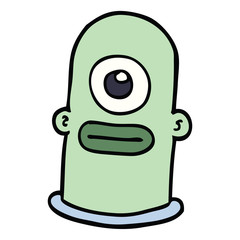 cartoon doodle alien man