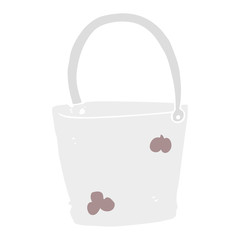 flat color illustration of a cartoon bucket