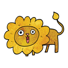 cartoon doodle happy lion