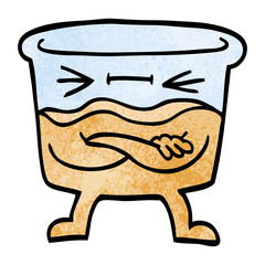 cartoon doodle whisky glass