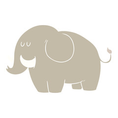 flat color style cartoon elephant