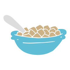 flat color style cartoon cereal bowl