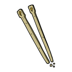 cartoon doodle wooden chopsticks