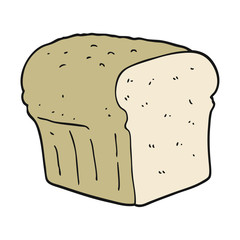 flat color illustration of a cartoon bread