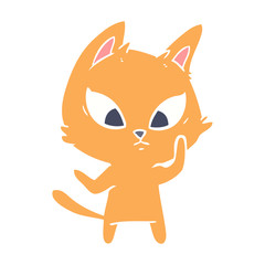 confused flat color style cartoon cat